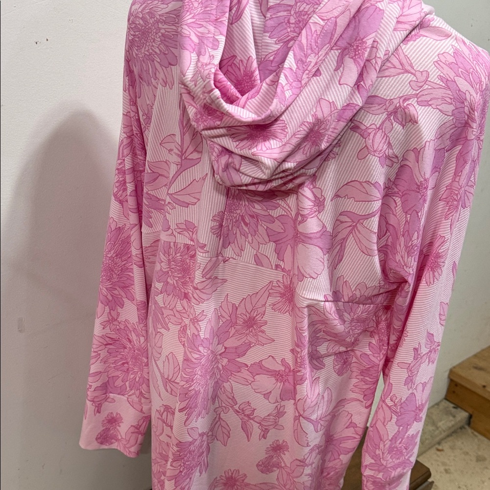 LuLaRoe Pink Floral Hoodie - Picture 5 of 7